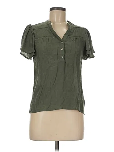 Pre-owned Nanette Lepore Short Sleeve Blouse In Green