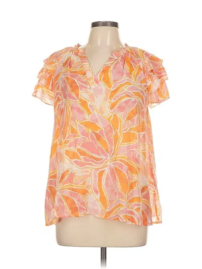 Pre-owned Nanette Lepore Short Sleeve Blouse In Orange