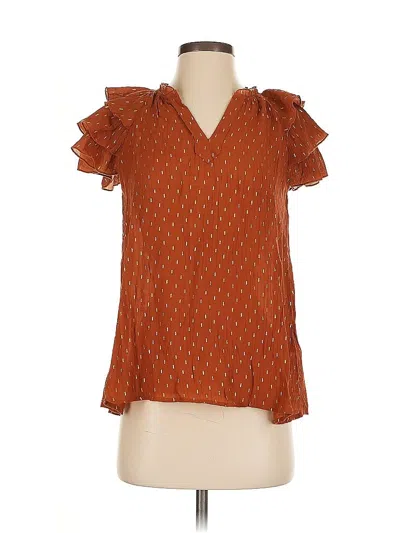 Pre-owned Nanette Lepore Short Sleeve Blouse In Orange