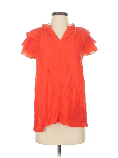 Pre-owned Nanette Lepore Short Sleeve Blouse In Orange