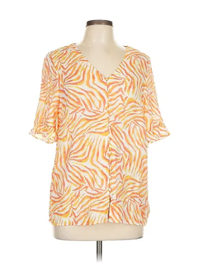 Pre-owned Nanette Lepore Short Sleeve Blouse In Orange