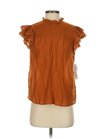 Pre-owned Nanette Lepore Short Sleeve Blouse In Orange