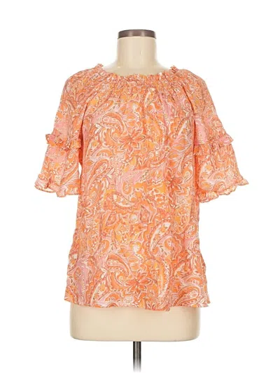 Pre-owned Nanette Lepore Short Sleeve Blouse In Orange