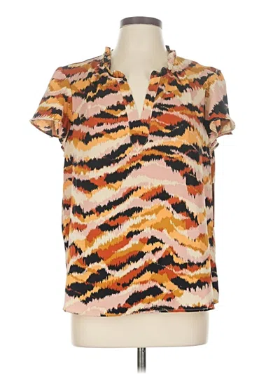 Pre-owned Nanette Lepore Short Sleeve Blouse In Orange