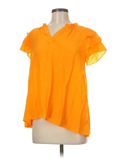 Pre-owned Nanette Lepore Short Sleeve Blouse In Orange