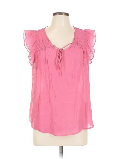 Pre-owned Nanette Lepore Short Sleeve Blouse In Pink