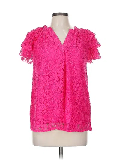 Pre-owned Nanette Lepore Short Sleeve Blouse In Pink