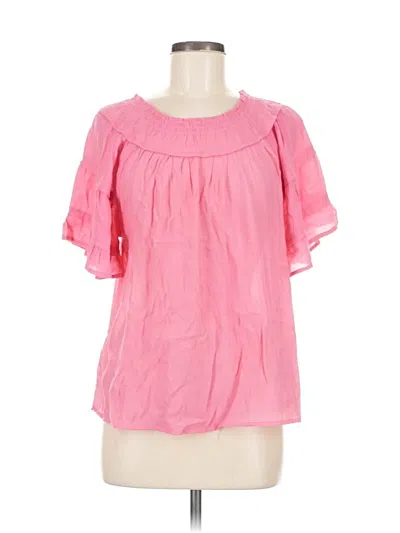 Pre-owned Nanette Lepore Short Sleeve Blouse In Pink