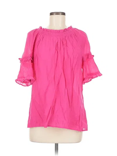 Pre-owned Nanette Lepore Short Sleeve Blouse In Pink