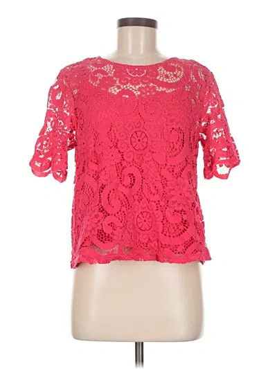Pre-owned Nanette Lepore Short Sleeve Blouse In Pink