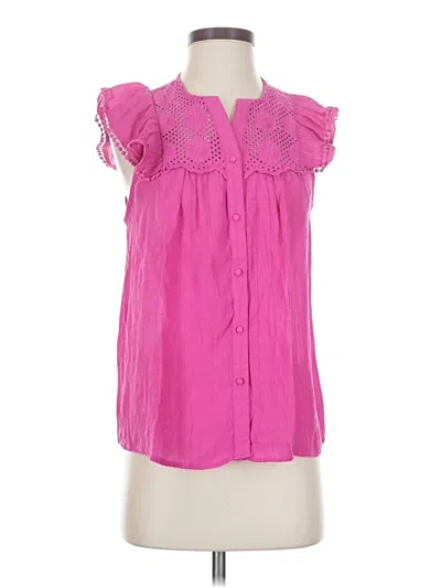 Pre-owned Nanette Lepore Short Sleeve Blouse In Pink