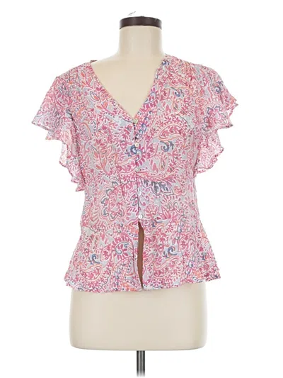 Pre-owned Nanette Lepore Short Sleeve Blouse In Pink