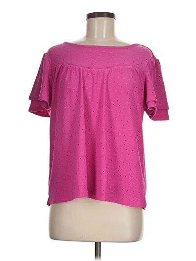 Pre-owned Nanette Lepore Short Sleeve Blouse In Pink