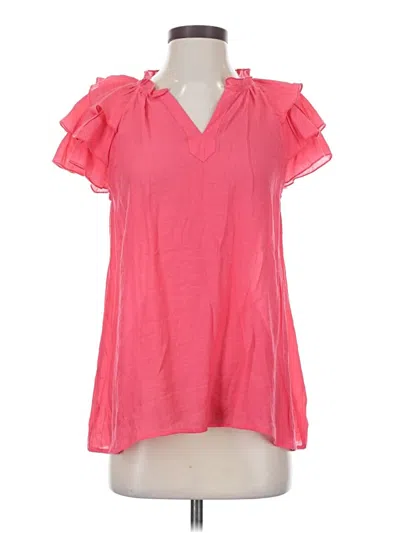 Pre-owned Nanette Lepore Short Sleeve Blouse In Pink