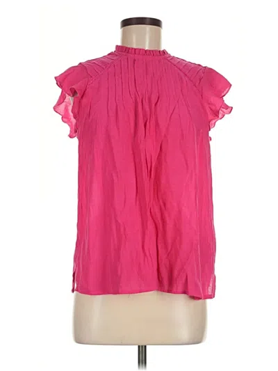 Pre-owned Nanette Lepore Short Sleeve Blouse In Pink