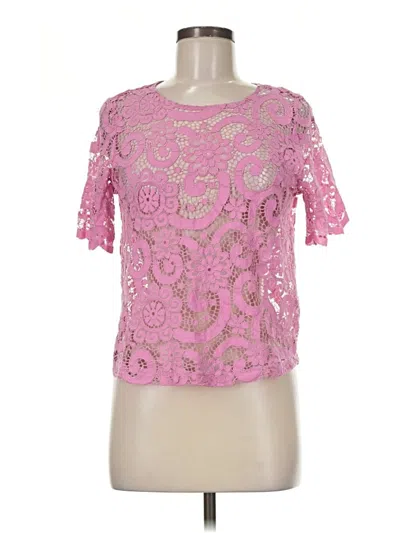 Pre-owned Nanette Lepore Short Sleeve Blouse In Pink