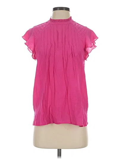 Pre-owned Nanette Lepore Short Sleeve Blouse In Pink