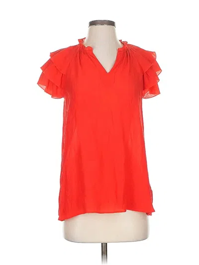 Pre-owned Nanette Lepore Short Sleeve Blouse In Red