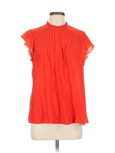 Pre-owned Nanette Lepore Short Sleeve Blouse In Red