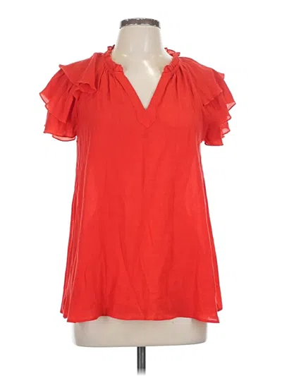 Pre-owned Nanette Lepore Short Sleeve Blouse In Red