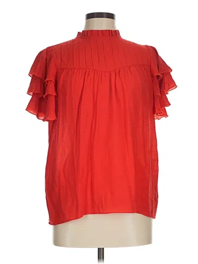 Pre-owned Nanette Lepore Short Sleeve Blouse In Red