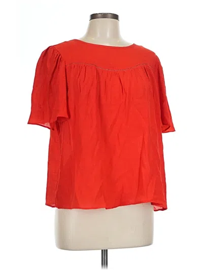 Pre-owned Nanette Lepore Short Sleeve Blouse In Red