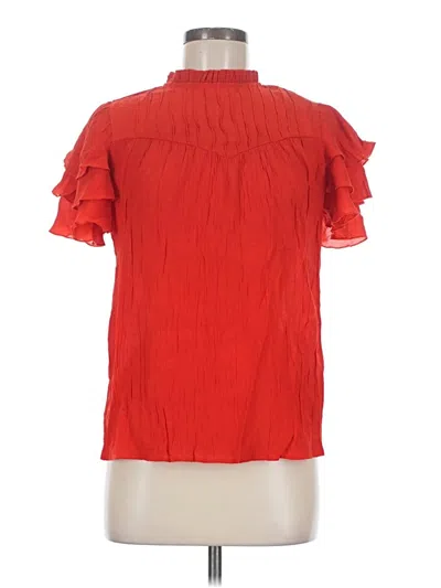 Pre-owned Nanette Lepore Short Sleeve Blouse In Red