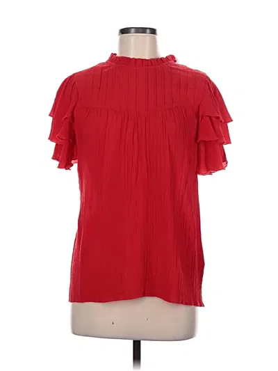 Pre-owned Nanette Lepore Short Sleeve Blouse In Red