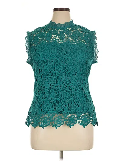 Pre-owned Nanette Lepore Short Sleeve Blouse In Teal
