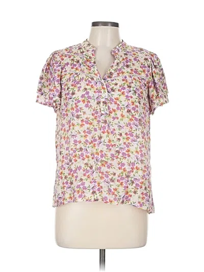 Pre-owned Nanette Lepore Short Sleeve Blouse In White