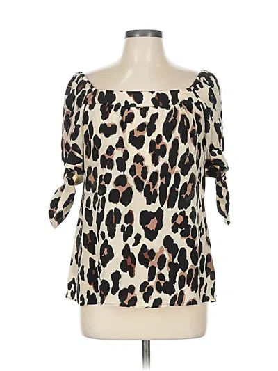 Pre-owned Nanette Lepore Short Sleeve Blouse In White