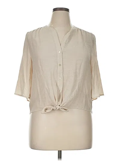 Pre-owned Nanette Lepore Short Sleeve Blouse In White