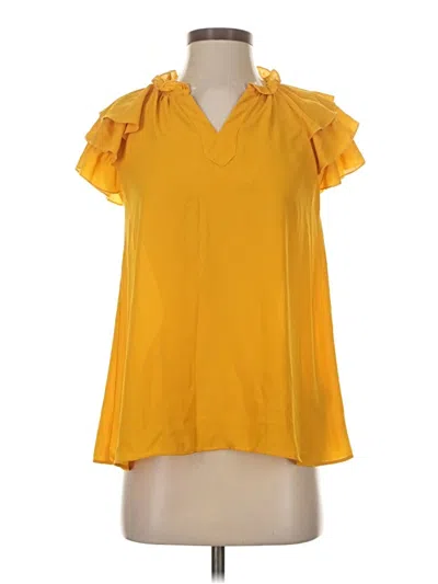 Pre-owned Nanette Lepore Short Sleeve Blouse In Yellow
