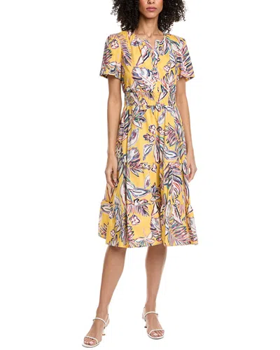 Nanette Lepore Short Sleeve Maxi Dress In Yellow