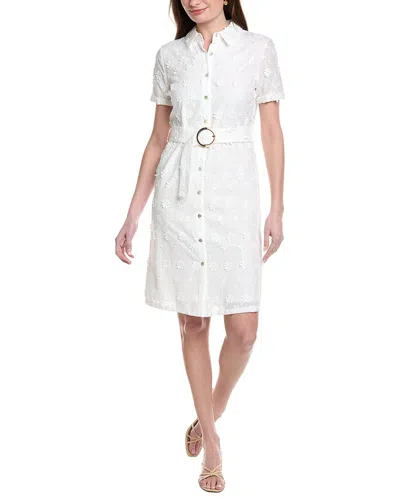 Nanette Lepore Short Sleeve Maxi Shirtdress In White