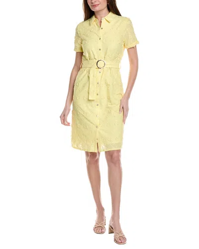 Nanette Lepore Short Sleeve Maxi Shirtdress In Yellow