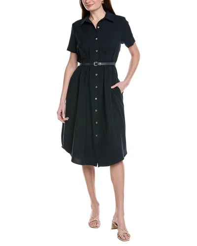 Nanette Lepore Short Sleeve Shirt Dress In Blue