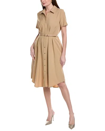 Nanette Lepore Short Sleeve Shirt Dress In Brown