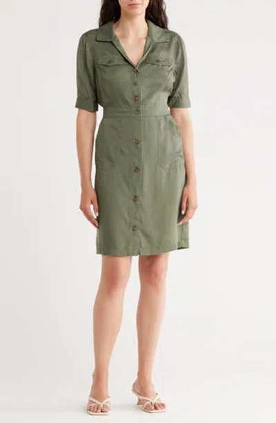Nanette Lepore Short Sleeve Shirtdress In Green