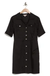 Nanette Lepore Short Sleeve Shirtdress In Black