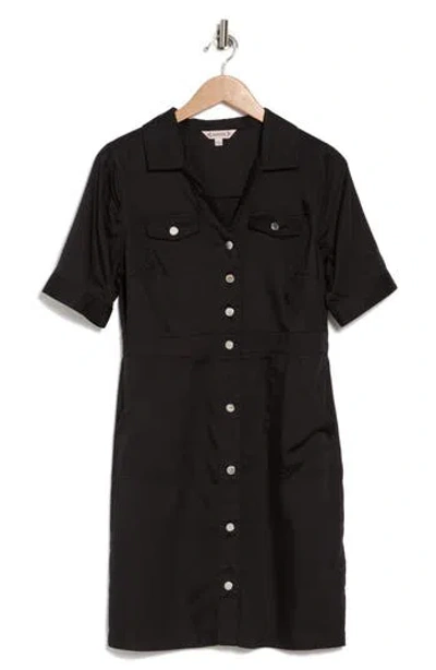 Nanette Lepore Short Sleeve Shirtdress In Black