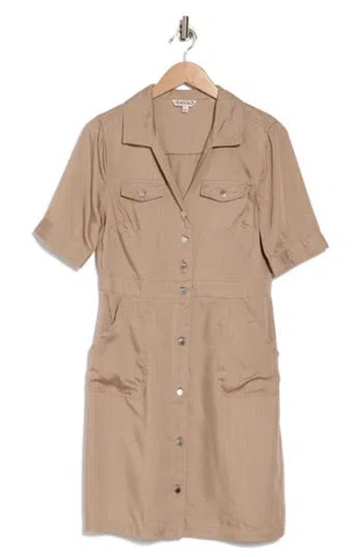 Nanette Lepore Short Sleeve Shirtdress In Brown