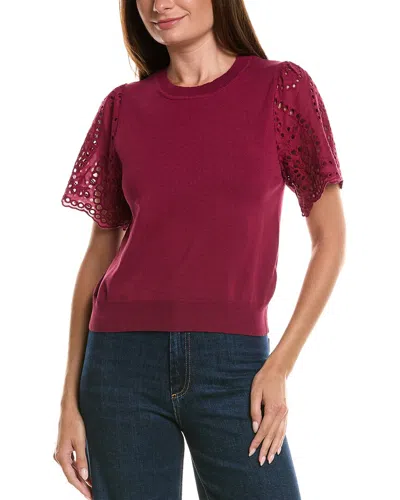 Nanette Lepore Short Sleeve Top In Purple