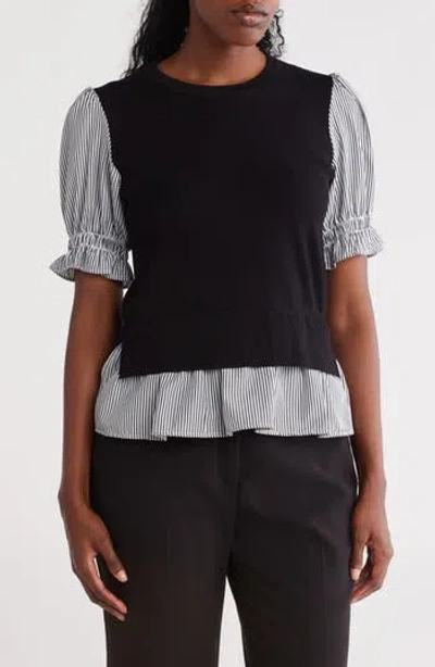 Nanette Lepore Short Sleeve Twofer Sweater