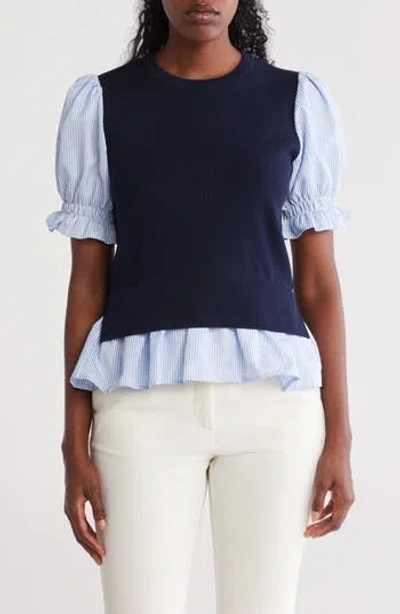 Nanette Lepore Short Sleeve Twofer Sweater