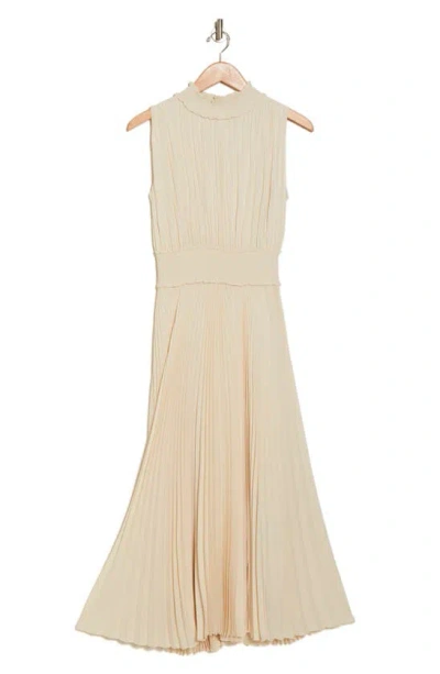 Nanette Lepore Sleeveless Pleated Maxi Dress In Gold