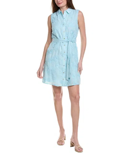 Nanette Lepore Sleeveless Shirt Dress In Blue