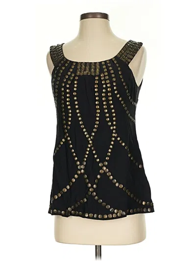 Pre-owned Nanette Lepore Sleeveless Silk Top Black Scoop Neck Tops