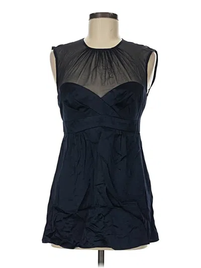 Pre-owned Nanette Lepore Sleeveless Silk Top Black Strapless Neckline Tops