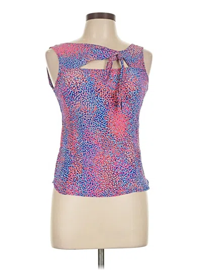 Pre-owned Nanette Lepore Sleeveless Silk Top Pink Halter Neckline Tops